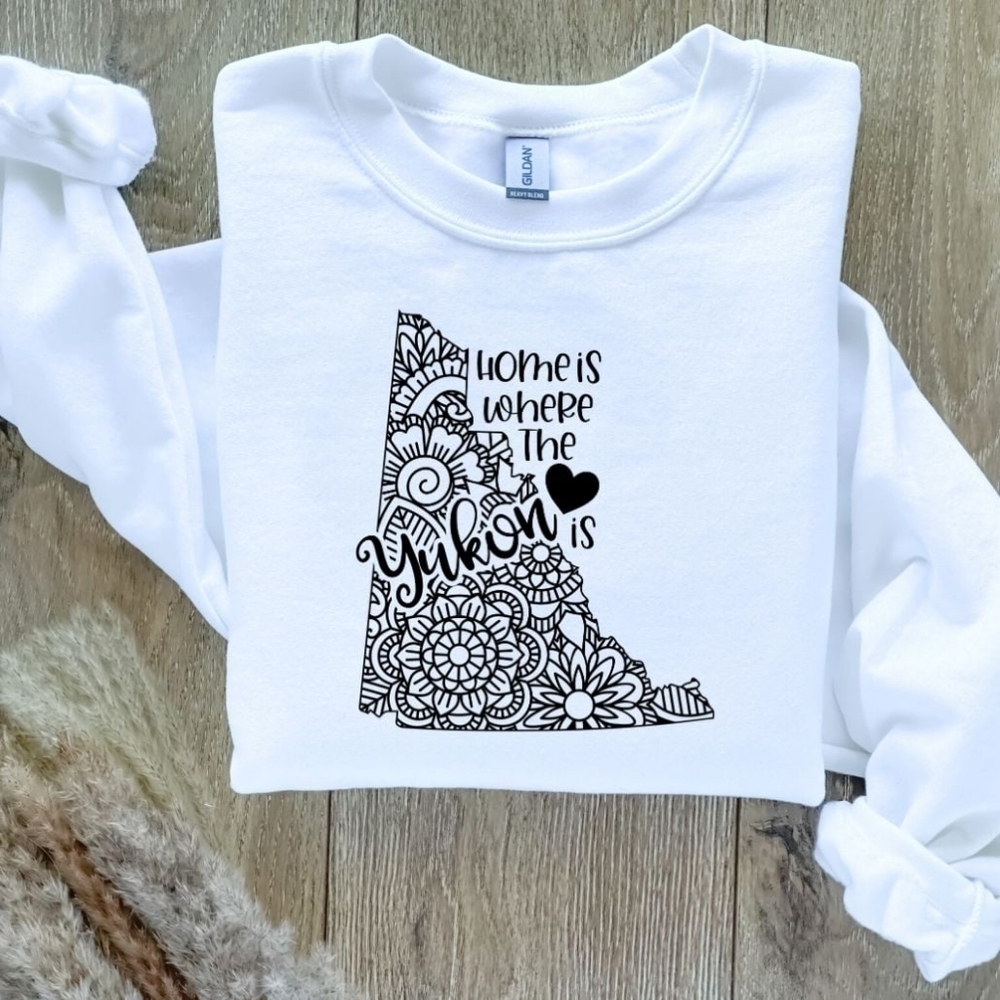 Home Is Where The Heart Is Canadian Provinces Sweatshirt - Yukon